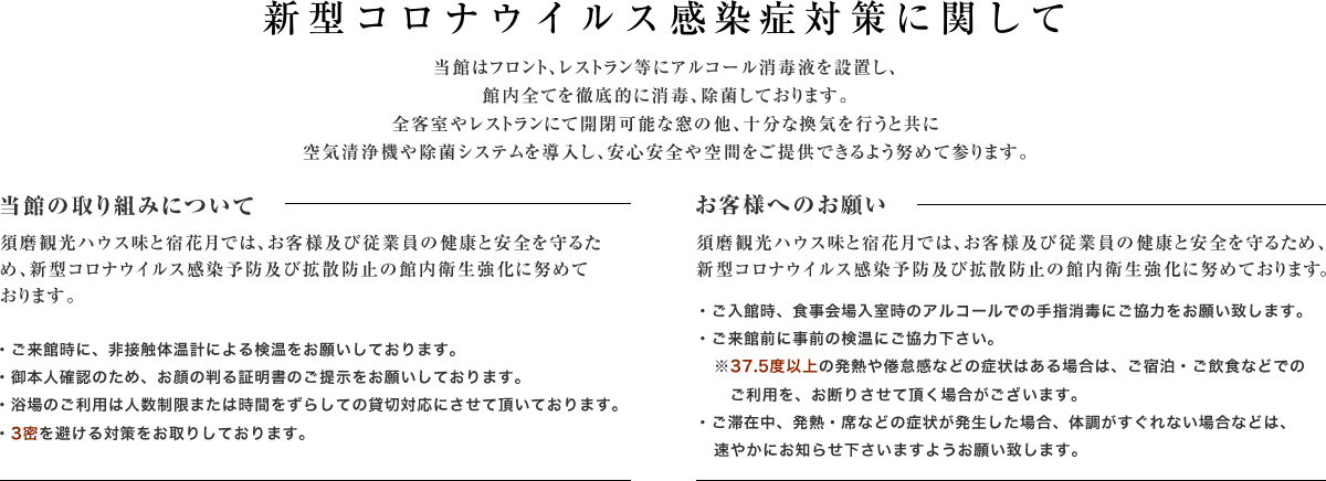 新型コロナウイルス感染症対策に関して